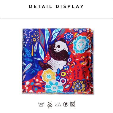 Kinesisk Panda Silk Scarf For Girl